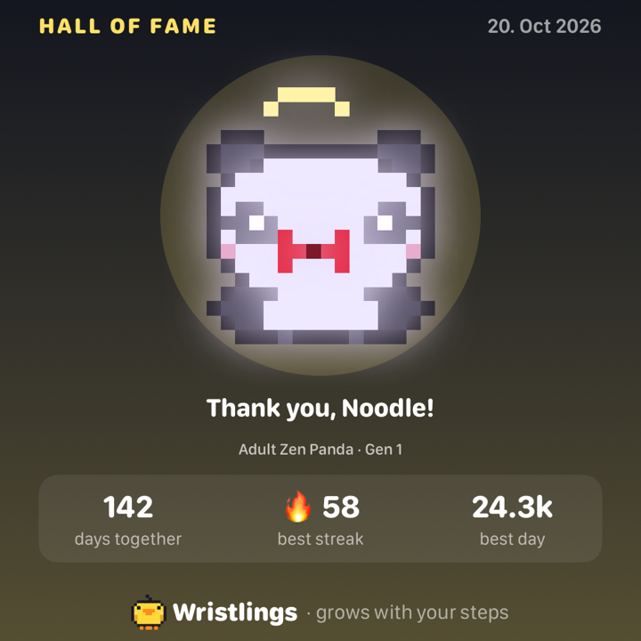 Card: Hall of Fame keepsake for Noodle